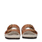 Valentino Garavani Brown Leather Slippers