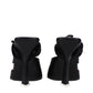 The Attico Black Leather Stiletto Heel Sandals