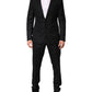 Dolce & Gabbana Black Jacquard Single Breasted 2 Piece Suit