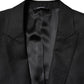 Dolce & Gabbana Black Jacquard Single Breasted 2 Piece Suit
