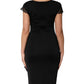 Roberto Cavalli Black Bodycon Short Sleeves Dress