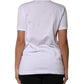 Dolce & Gabbana White Cotton Sequin Embellished Top T-shirt