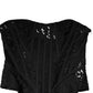 Dolce & Gabbana Black Strapless Floral Lace Bustier Cropped Top