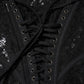 Dolce & Gabbana Black Strapless Floral Lace Bustier Cropped Top