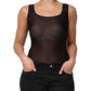 Dolce & Gabbana Black Nylon Sleeveless Round Neck Tank Top
