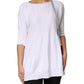 PINK MEMORIES White Cotton Short Sleeves Round Neck Blouse Top