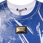 Dolce & Gabbana Blue White Cotton Logo Plaque Women Tank Top