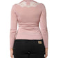 Dolce & Gabbana Pink Floral Lace Detailing Cardigan Sweater