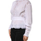 Dolce & Gabbana White Cotton Floral Lace Long Sleeves Top