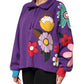 Dolce & Gabbana Purple Floral Print Cotton Long Sleeves Top