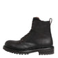 Dolce & Gabbana Dark Brown Leather Lace Up Mid Calf Boots Shoes