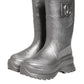 Dolce & Gabbana Metallic Silver Pull On Rain Boots Shoes