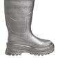 Dolce & Gabbana Metallic Silver Pull On Rain Boots Shoes