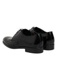 Dolce & Gabbana Black Leather Lace Up Men Derby Formal Shoes