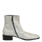 Dolce & Gabbana White Strass DG Logo Heels Ankle Boots Shoes