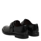 Dolce & Gabbana Black Leather Monk Strap Derby Formal Shoes