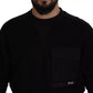 Dolce & Gabbana Black Cotton Crewneck Sweatshirt Sweater