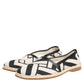 Dolce & Gabbana Black White Stripes Flat Espadrille Shoes