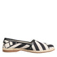 Dolce & Gabbana Black White Stripes Flat Espadrille Shoes