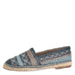 Dolce & Gabbana Blue Gray Woven Leather Buffalo Espadrille Shoes