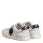 Dolce & Gabbana White Silver Sacred Heart Men Sneakers Shoes