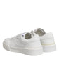 Dolce & Gabbana White Miami Leather Low Top Sneakers Shoes