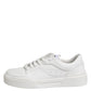 Dolce & Gabbana White Miami Leather Low Top Sneakers Shoes
