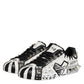 Dolce & Gabbana Black White Studded Low Top Sneakers Shoes
