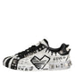 Dolce & Gabbana Black White Studded Low Top Sneakers Shoes