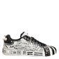 Dolce & Gabbana Black White Studded Low Top Sneakers Shoes