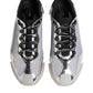 Dolce & Gabbana Silver Black Nylon NS1 Low Top Sneakers Shoes