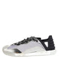Dolce & Gabbana Silver Black Nylon NS1 Low Top Sneakers Shoes