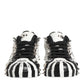 Dolce & Gabbana Black White Studded Low Top Sneakers Shoes