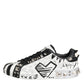Dolce & Gabbana Black White Studded Low Top Sneakers Shoes