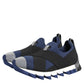 Dolce & Gabbana Blue Black Slip On Low Top Men Sneakers Shoes