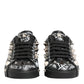 Dolce & Gabbana Black Portofino Stud Embellished Sneakers Shoes