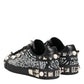 Dolce & Gabbana Black Portofino Stud Embellished Sneakers Shoes