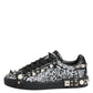 Dolce & Gabbana Black Portofino Stud Embellished Sneakers Shoes