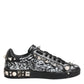 Dolce & Gabbana Black Portofino Stud Embellished Sneakers Shoes