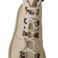 Dolce & Gabbana White Leather Lace Up Mens Boots