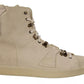 Dolce & Gabbana White Leather Lace Up Mens Boots