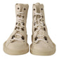 Dolce & Gabbana White Leather Lace Up Mens Boots