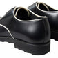 Dolce & Gabbana Black White Leather Formal Dress Shoes