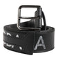 Dolce & Gabbana Black Polyester Leather Metal Buckle Belt