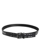 Dolce & Gabbana Black Polyester Leather Metal Buckle Belt
