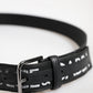 Dolce & Gabbana Black Polyester Leather Metal Buckle Belt