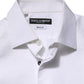 Dolce & Gabbana White Bib Cotton Poplin GOLD Men Formal Shirt