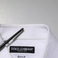 Dolce & Gabbana White Bib Cotton Poplin GOLD Men Formal Shirt