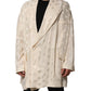 Dolce & Gabbana Beige Polyester Logo Monogram Coat Jacket