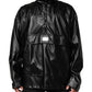 Dolce & Gabbana Black Polyester Logo Plaque Bomber Jacket